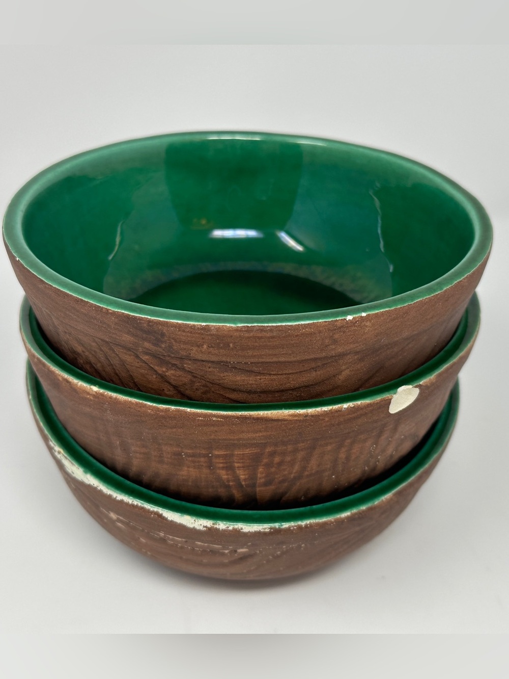 Sequoia Ware bowls (3) - 1950’s antique Glazed Ceramic Bowl Set